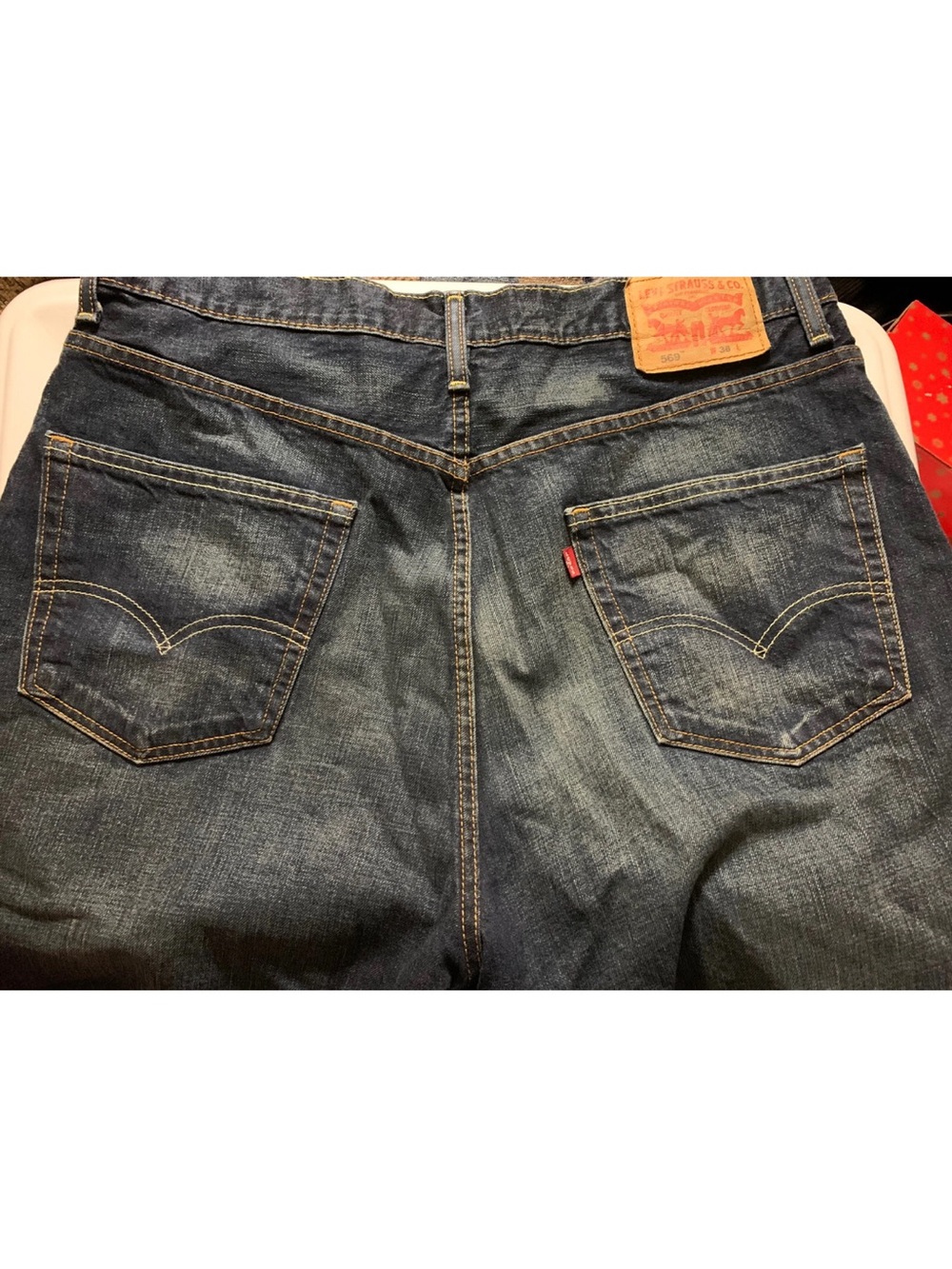 Levis 569 Loose Fit Mens Sz 36 Straight Denim Jeans Shorts Wash Blue - Picture 7 of 7